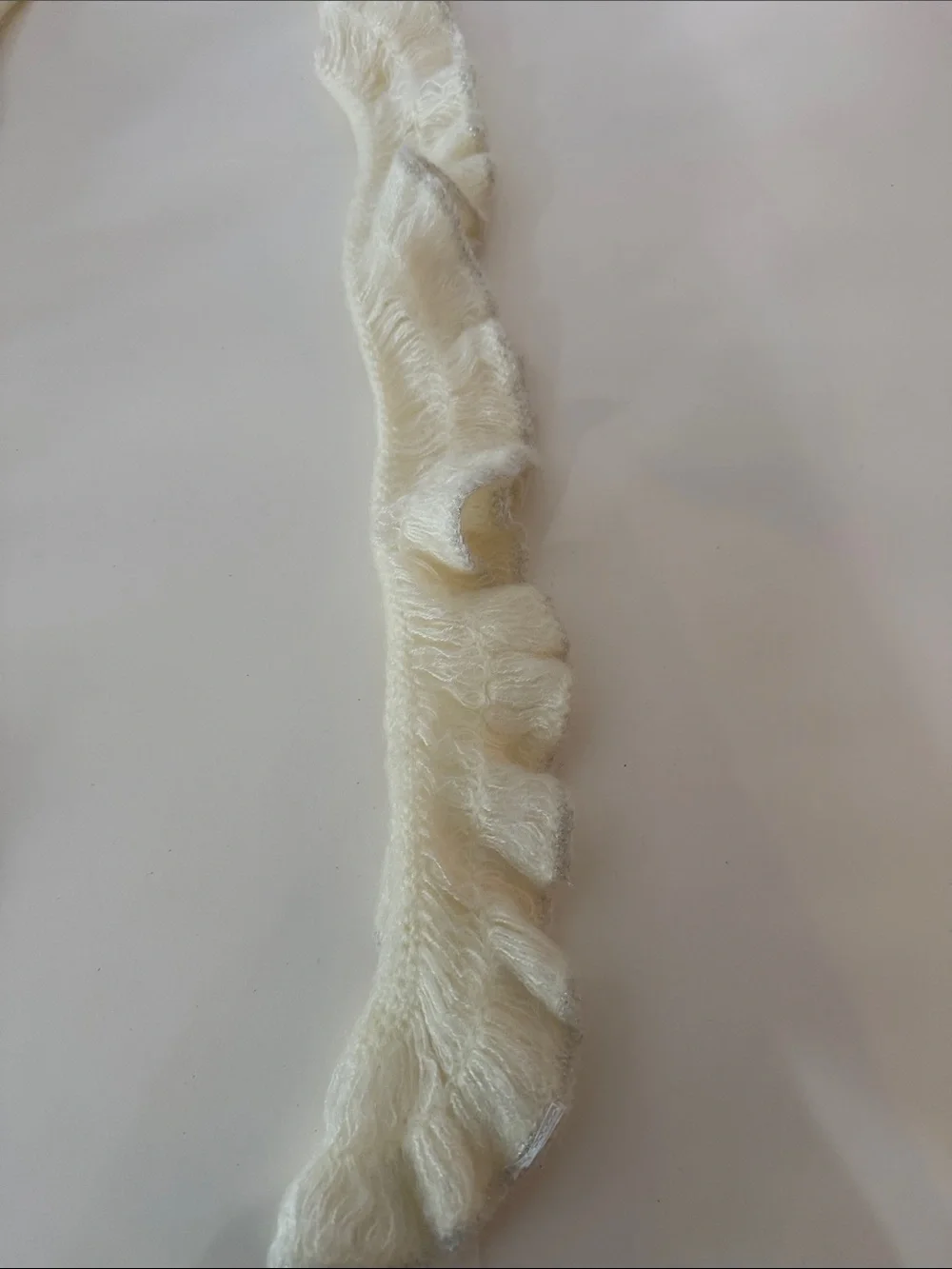 Women’s Cream Ruffle Knit Scarf
